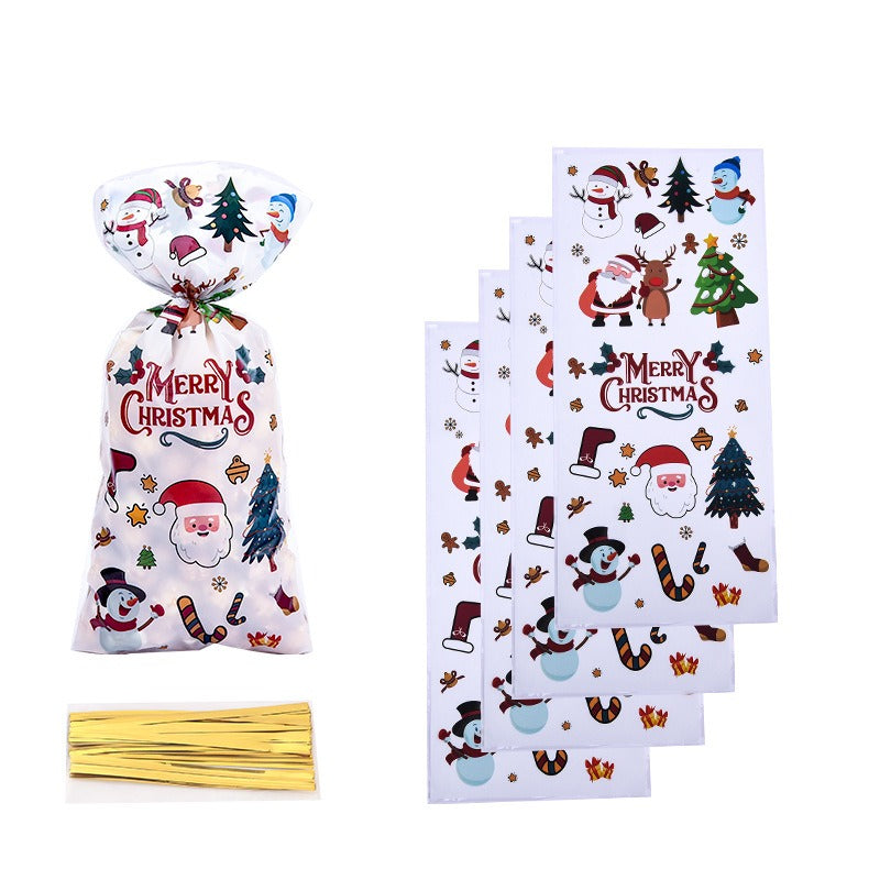 Wholesale Christmas OPP Transparent Ice and Snow Festival Candy Glass Paper (50 pieces per bag)